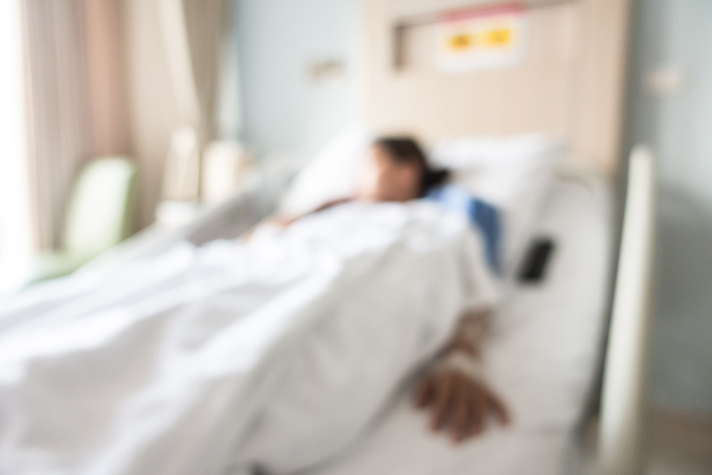 Abstract blur hospital room interior for background