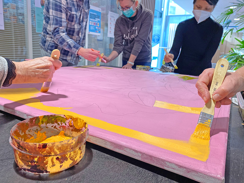 Atelier artistique Arty Show en oncologie à l'Hôpital Privé du Confluent